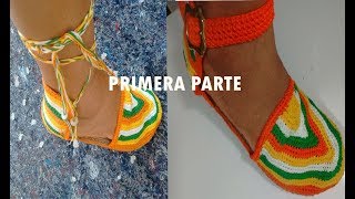 COMO HACER SANDALIAS A CROCHET PARA DAMAS PRIMERA PARTE  ⚠️ [upl. by Wilhelmina]