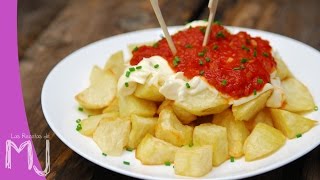 PATATAS BRAVAS CON ALIOLI Y SALSA DE TOMATE ¡Doblemente buenas [upl. by Eldrida399]