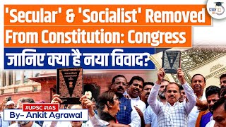 Indian Constitution Preamble Updated Removing Secular and Socialist  UPSC [upl. by Durwood]