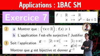 L’application réciproque d’une bijection — Les applications — Exercice 7 — 1 BAC SM [upl. by Hettie]