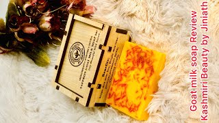 Saffron Goat milk soap review kashmiri beauty by jiniath glass skin soap [upl. by Shelly]