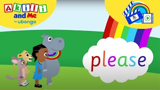 Akili learns to say PLEASE and THANK YOU  New Words With Akili  African Educational Cartoons [upl. by Devonna747]