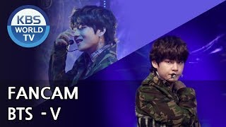 FOCUSED BTSs V  Fake Love Music Bank  20180608 [upl. by Ellett27]