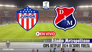 JUNIOR VS MEDELLIN En Vivo Hoy 🔴 Copa Betplay 2024 Octavos Vuelta Partido en vivo [upl. by Cudlip147]