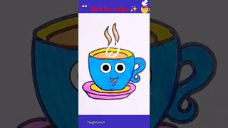 Easy diy kids drawing☕🪄😨diy shorts viralvideo trending reels funny story art drawing kids [upl. by Rosetta]