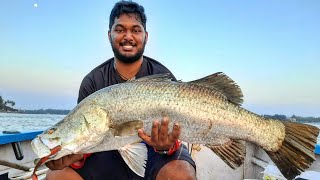 BARRAMUNDI Fishing in GoaIndia from the boat [upl. by Ethbinium]