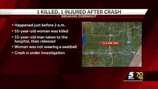 OHP OKC woman dead after wreck along Interstate 44 in Oklahoma City [upl. by Durtschi]