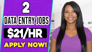 2 Data Entry Work from Home Jobs Hiring Immediately  Paying Up to 21 Per Hour [upl. by Yren199]