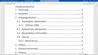 Word Inhaltsverzeichnis erstellen in 1 Minute  Tutorial automatisch Nummerierung Seitenzahlen [upl. by Dionysus]