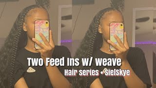 Half Braids Half Down  Feed Ins Quick Weave  NO LEAVE OUT [upl. by Yllime]