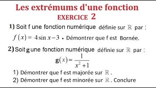 Fonction majorée fonction minorée exercice 2 [upl. by Ahsym]