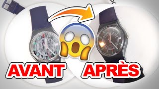 POLYWATCH CRASH TEST  Polir un verre rayé Montre Swatch 😲 Avant  Après [upl. by Ysak38]