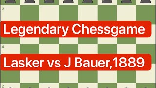 Chessgame Lasker vs J Bauer1889 chess chessgames games gaming chesscom lichess [upl. by Nilyak]