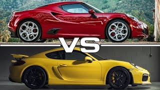 Alfa Romeo 4C vs Porsche Cayman GT4 Road Test [upl. by Innattirb]