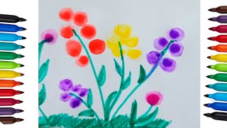 How to draw finger painting 🖌️🎨 Kids drawing Creative drawing for kids [upl. by Llewen]