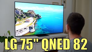 Riesiger 75 zoll TV QNED TV von LG im Test  QNED82 Review [upl. by Thorlie61]