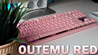 OUTEMU Red Linear Switches Typing Sounds NOT LUBED  Motospeed K82 Pink RGB [upl. by Yknip]