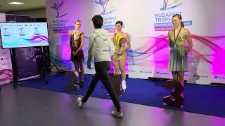 2024 Budapest Trophy women victory ceremony Alysa Liu Kimmy Repond Lorine Schild [upl. by Ziguard176]