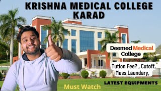 Krishna Institute of Medical Sciences Karad  Maharastra MBBS College  Admission Fees Cutoff [upl. by Leziar]