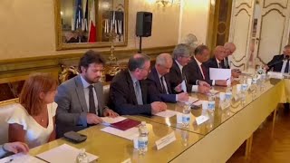 Il Ministro Piantedosi al Comitato provinciale ordine e sicurezza pubblica in Prefettura a Roma [upl. by Haim]