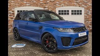 202020 RANGE ROVER SPORT SVR IN SVO PREMIUM PALLET SATIN VELOCITY BLUE [upl. by Artnoed]