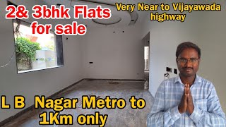 2amp3BHK flats for sale Just 1 km from LB Nagar Metro stationhyderabadrealestate [upl. by Sarad]