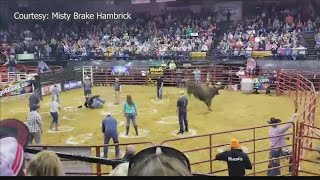 Shocking video shows several people hit by bull during Bull Bash in Owensboro [upl. by Atilehs524]