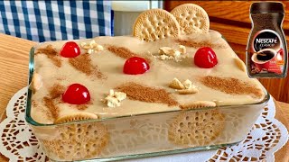 Postre FRIO de cafe cremosito con galletas Marías ECONOMICO RIQUÍSIMO 😋carlota de cafe [upl. by Zulaledairam736]