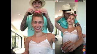 Full Justin Bieber amp Hailey Baldwin Bieber Instagram Live Stream being happy smiling  March 31 2019 [upl. by Uball]