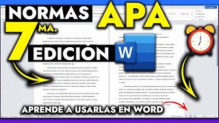 Cómo usar las Normas APA en WORD 7ma Edición  NORMAS APA ULTIMA EDICION [upl. by Aikcir195]