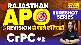 Rajasthan APO 2024  CrPC 2  SureShot Series  Law Prep Judiciary [upl. by Selyn752]