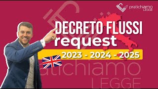 DECRETO FLUSSI REQUEST 2023 20242025 [upl. by Eidas]