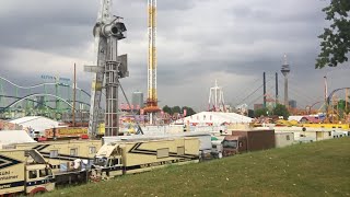 Aufbau Rheinkirmes Düsseldorf 2018  Rundgang  Livestream [upl. by Akemyt]