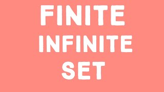 Finite and Infinite Set l ICSE I CBSE Class [upl. by Adelpho766]