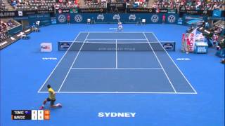 Bernard TOMIC AUS vs Blaz KAVCIC SLO HIGHLIGHTS Apia International Sydney 2014 [upl. by Gildas]