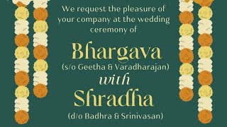 Wedding  Bhargava 💕 Shradha  08092024 730 AM  Padmaram Mahal Kodambakkam Chennai [upl. by Ultan169]