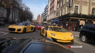 Ferrari Speciale Doughnuts Crazy car convoy aventador sv accelerations [upl. by Marco797]