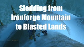 WoW Sledding Tour Ironforge Mountain to Blasted Lands 1  Magical Snow Sled  World of Warcraft [upl. by Gladys463]