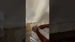 How to measure and cut vinyl Plank flooring around stair stringers [upl. by Eilyr]