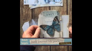 🍄 Junk Journal tutorial Making grungy junk journal pockets 🍄 [upl. by Atnauqahs249]