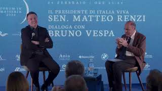 Matteo Renzi interviene al Forum in Masseria 2024 con Bruno Vespa  24022024 [upl. by Ilrebmik]