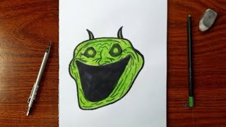 How to draw scary Troll Face stepbystep  Easy to Dray  Beginners guide [upl. by Mckenna948]