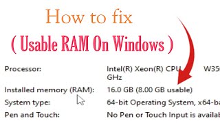 How to fix installed Memory ram 16gb 8gb usable [upl. by Nnyleuqcaj451]