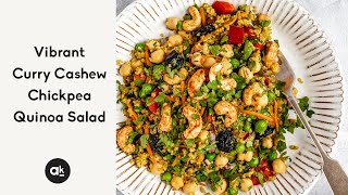 Vibrant Curry Cashew Chickpea Quinoa Salad [upl. by Sirama]