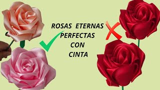 tutorial de rosas eternascomo hacer rosas con cinta 🌹🌹 [upl. by Aoh]