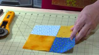 How to make a wonky 4patch block  Quilting Tips amp Techniques 129 [upl. by Ottavia]