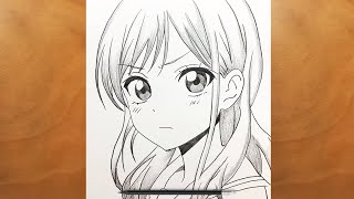 How to Draw an Original Anime Girl  Easy Step by Step Sketch Tutorial [upl. by Ivgnout]