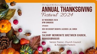 Thanksgiving Festival 2024  Calvary M B Church  2 Nov 2024 6 PM [upl. by Atnom]