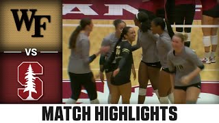 Wake Forest vs Stanford Match Highlights  2024 ACC Volleyball [upl. by Esinart]