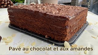 Recette de pavé au chocolat et aux amandes  pour 16 personnes [upl. by Morette]